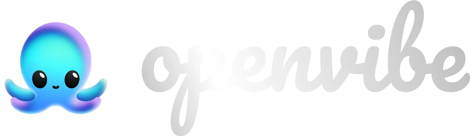 White openvibe logo with octopus