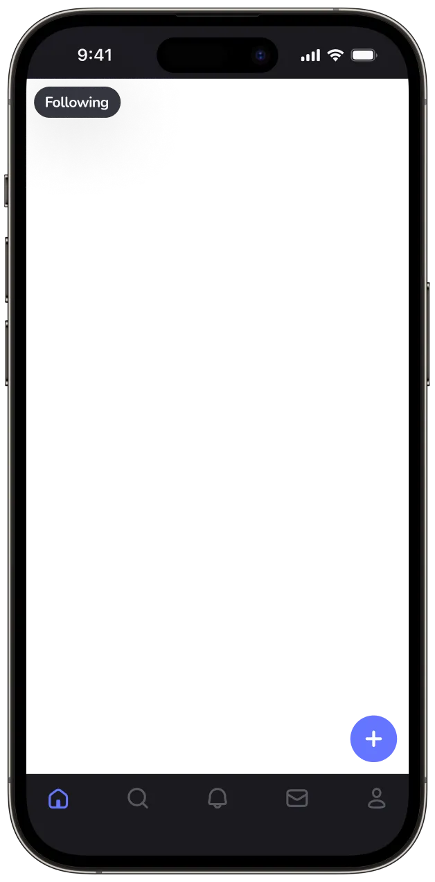 Phone scrolling through main openvibe timeline